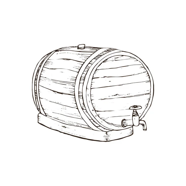 Barril vector de madera — Vector de stock