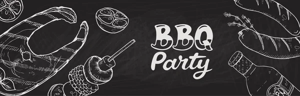 Affiches de fête bbq — Image vectorielle