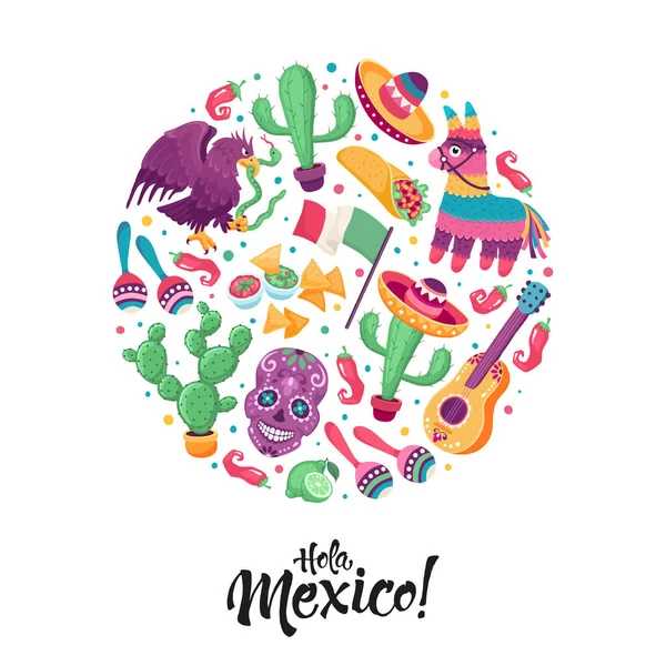 Hola Mexico海报 — 图库矢量图片