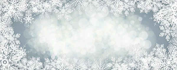 Banner de inverno flocos de neve — Vetor de Stock