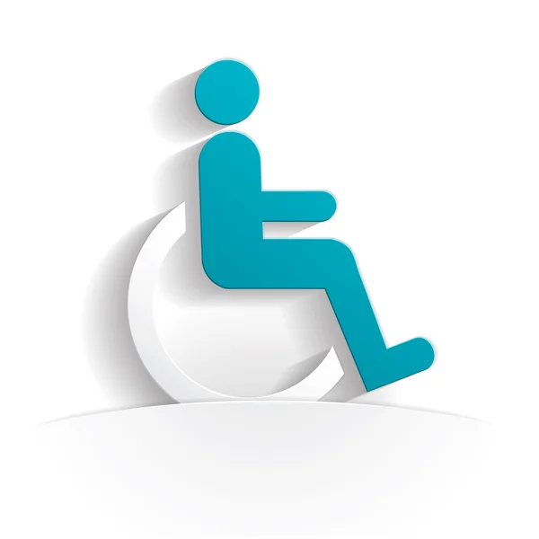 Disabled person icon paper — Stock Vector