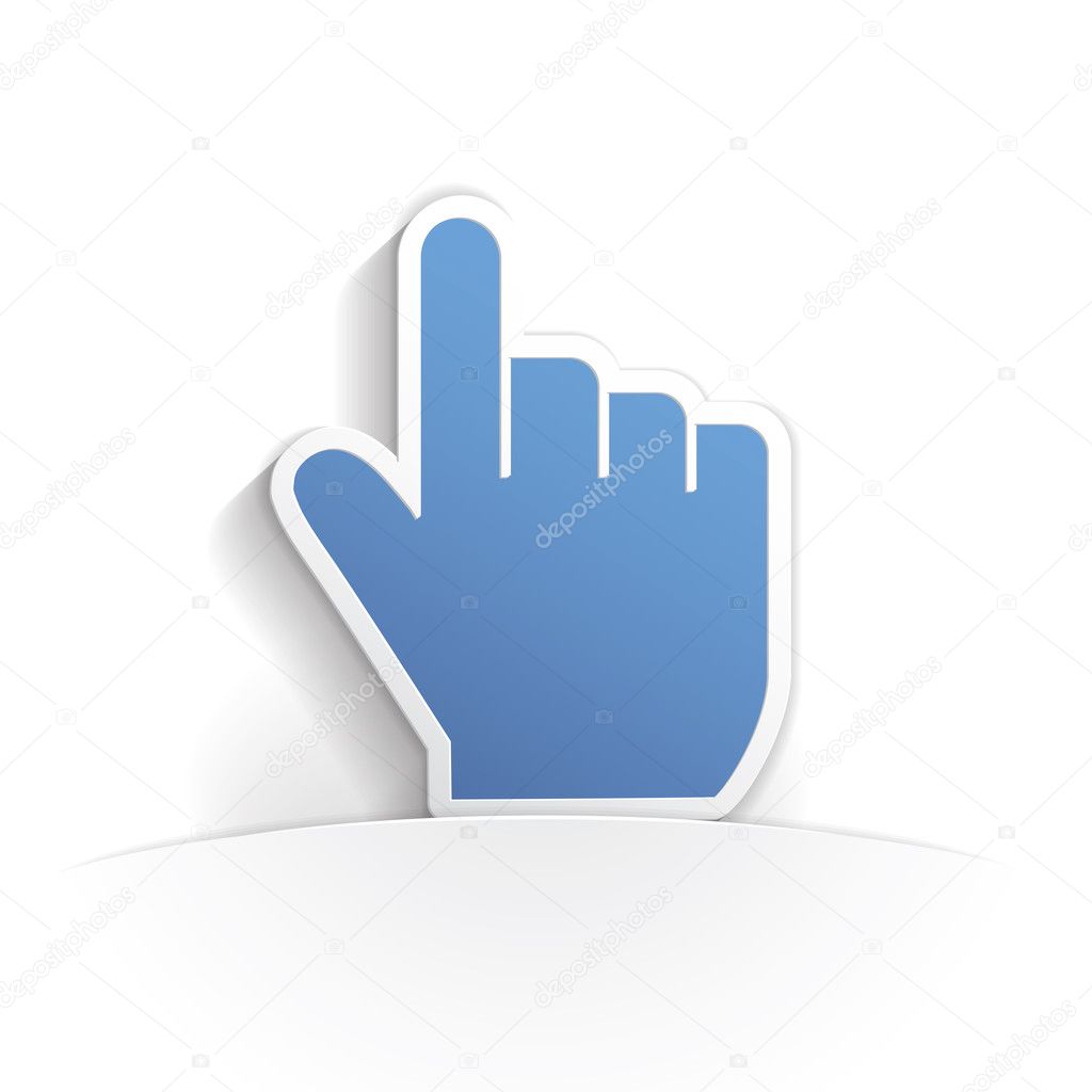 Pointer hand paper icon style full vector