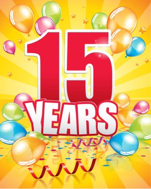 15 yıl doğum günü kartı