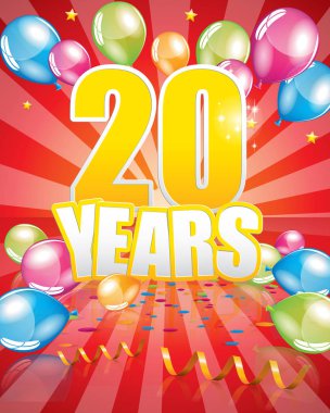 20 yıl doğum günü kartı