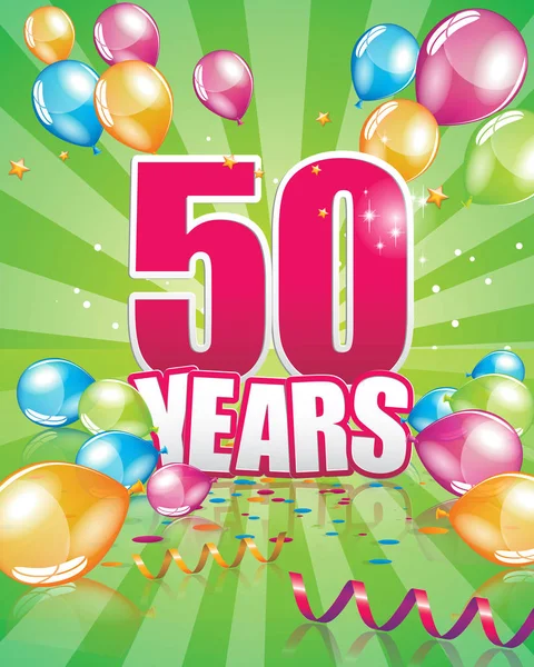 50 Jahre Geburtstagskarte — Stockvektor