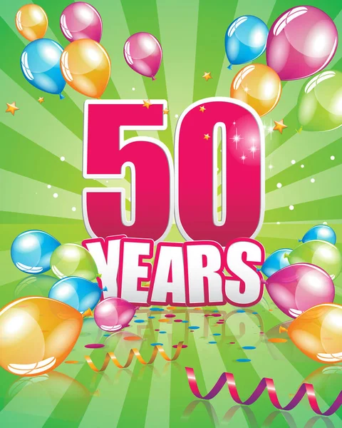 50 年生日贺卡 — 图库矢量图片