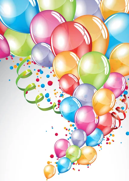 Εορταστική κάρτα μπαλόνια — Διανυσματικό Αρχείο