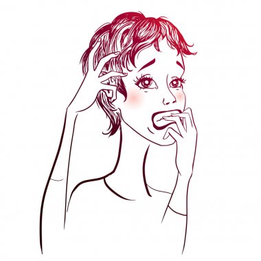 Vektör kadın vurguladı