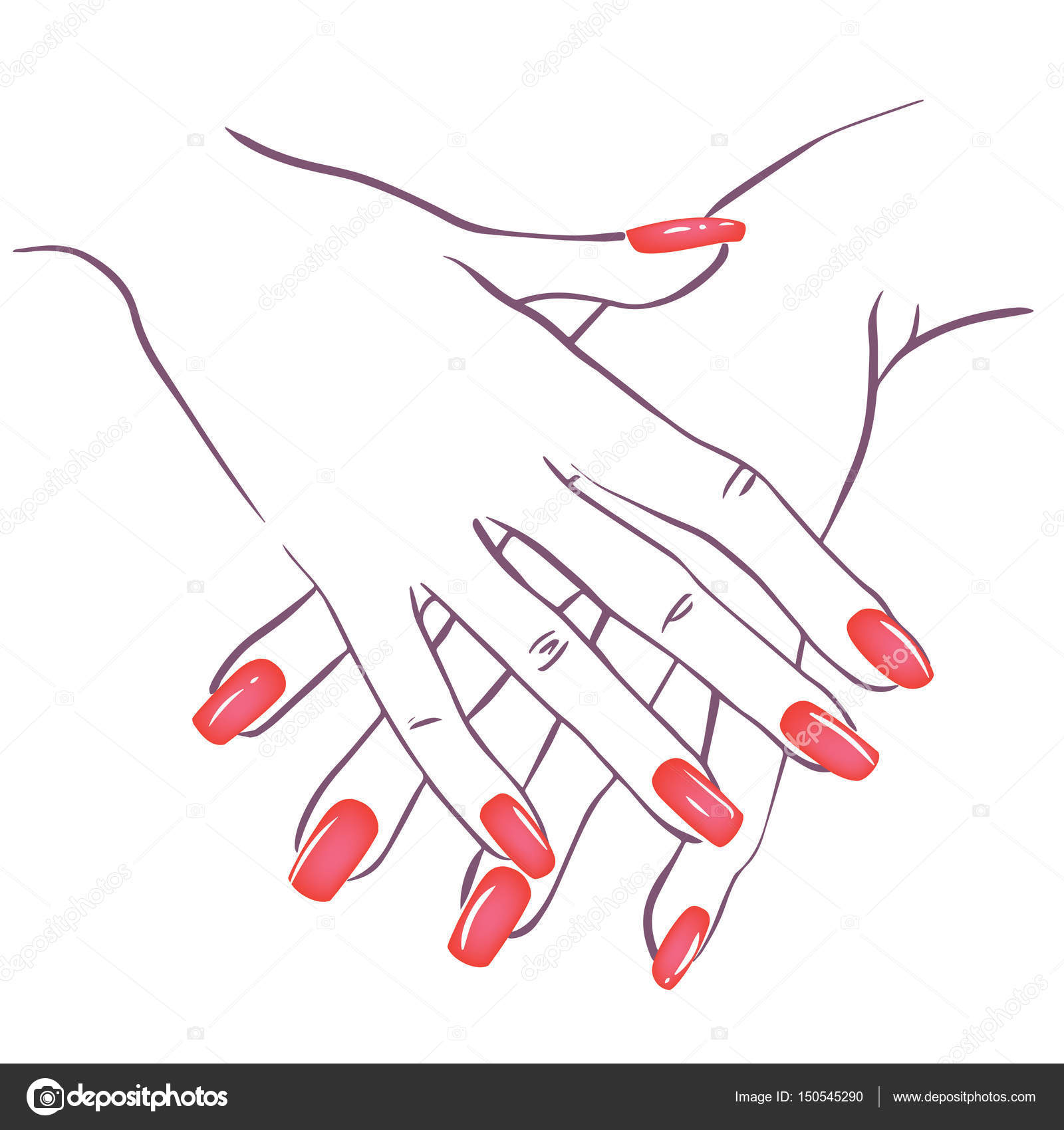 Premium Vector | Drawing of a hand holding nail polish nail drawing nail art