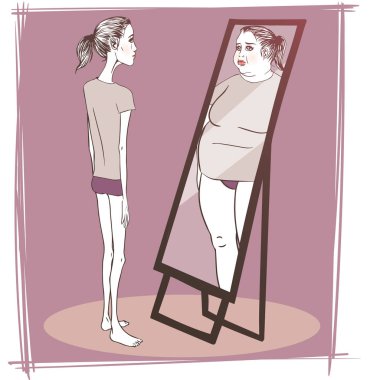 Genç kadın anoreksiya acı