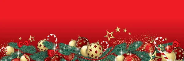 Banner guirnalda de Navidad — Vector de stock