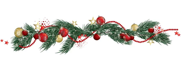 Weihnachtsgirlanden-Banner — Stockvektor