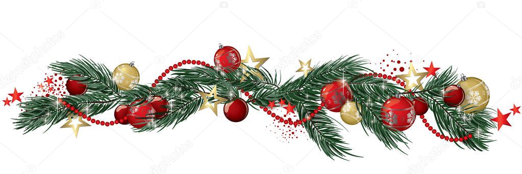 Weihnachten Girlande banner — Stockvektor © Orkidia #158744154