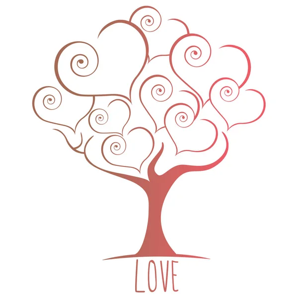 Иллюстрация любовного дерева — стоковый вектор