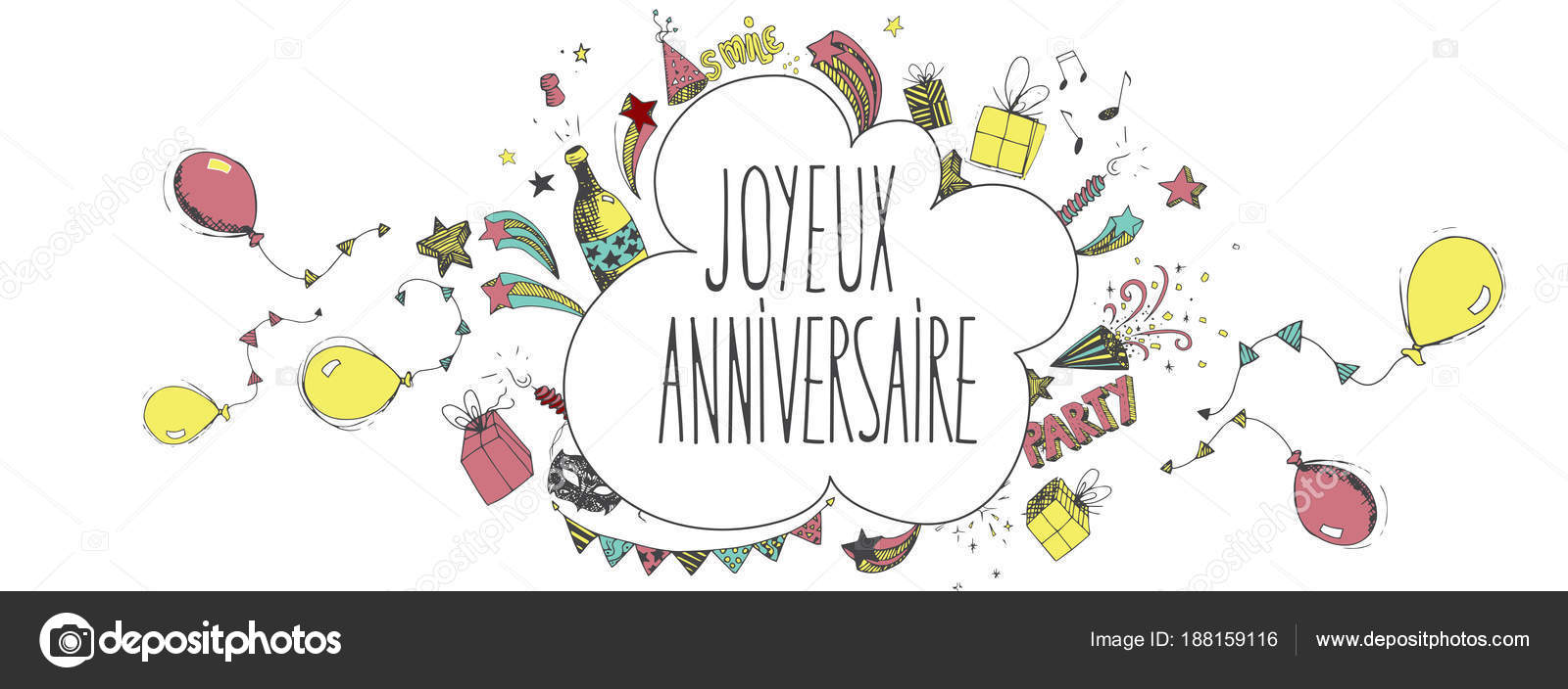 French Happy Birthday Background Vector Image By C Orkidia Vector Stock