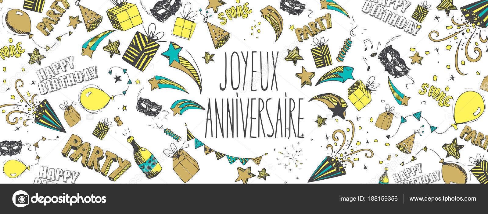 French Happy Birthday Background Vector Image By C Orkidia Vector Stock