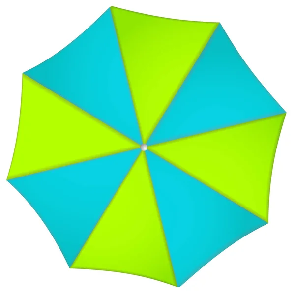 Plážový Deštník Tyrkysové Zelené Barvy Izolované Bílém Pozadí — Stock fotografie