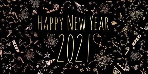 Happy New Year 2021 Ilustrare Carte Salut Mare — Fotografie, imagine de stoc