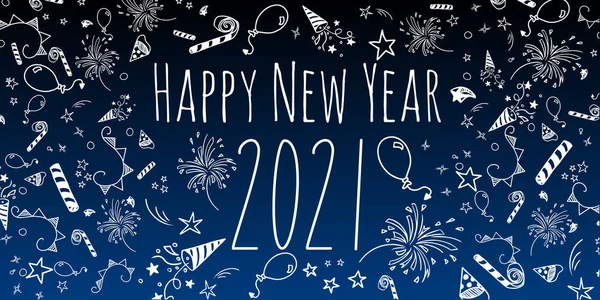 Happy New Year 2021 Ilustrare Carte Salut Mare — Fotografie, imagine de stoc