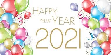 Mutlu yıllar 2021 Büyük tebrik kartı illüstrasyonları