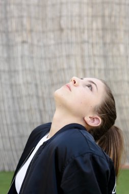 Portrait of adolescent with natural light.  clipart