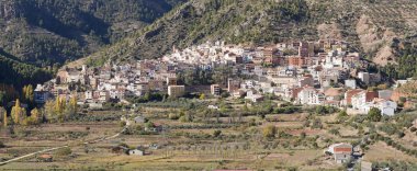 Panoramic of the town of Bogarra  clipart