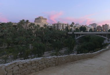 Elche şehir dusk görünümlerini. 