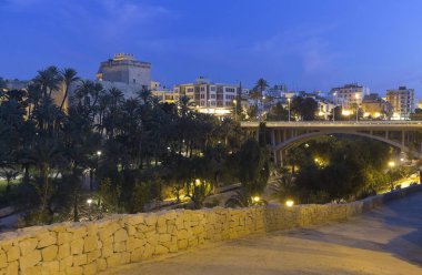Elche şehir dusk görünümlerini. 