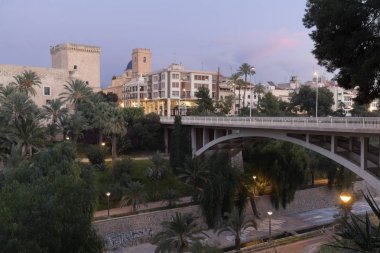 Elche şehir dusk görünümlerini. 