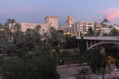 Elche şehir dusk görünümlerini. 
