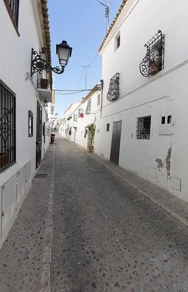 Вулиця Красива Село Альтеа Провінції Аліканте Іспанія — стокове фото