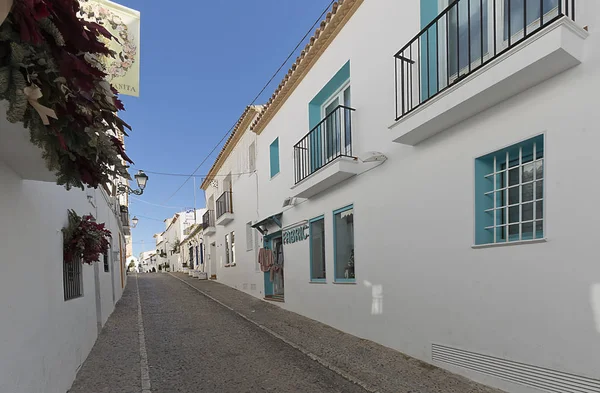 Sokak Güzel Köy Altea Nın Eyaletinde Alicante Spanya — Stok fotoğraf