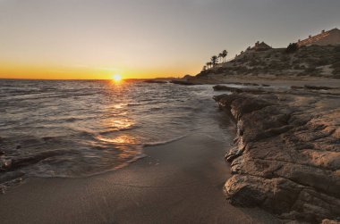 Cabo de las Huertas 'da günbatımı, Alicante.