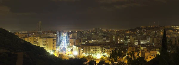 Skiline of the City of Alicante at night. — Stock Photo, Image