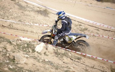 Elche, İspanya. 19 Kasım 2019: İspanya 'nın Elche şehrinde motokros yarışması.