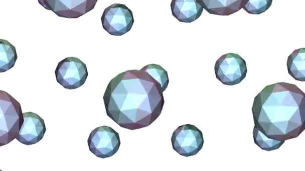 Animasyon Küçük Mavi Topları Beyaz Zemin Üzerinde Bir Küre — Stok video