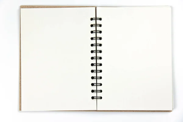 Libro vacío de papel blanco. vista superior fondo blanco — Foto de Stock