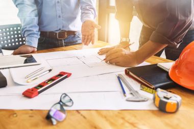 Mimarlık mühendislik çalışması toplantı d planı işyerinde