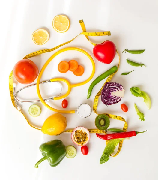 Üstten Görünüm vejetaryen taze gıda sağlıklı bakım.