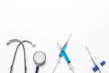 Tıbbi hospical ekipman Üstten Görünüm.