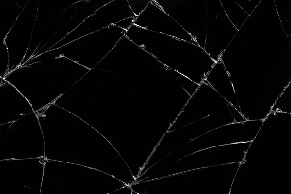 Top View Cracked Broken Mobile Screen Glass Texture Background — Stock Photo, Image