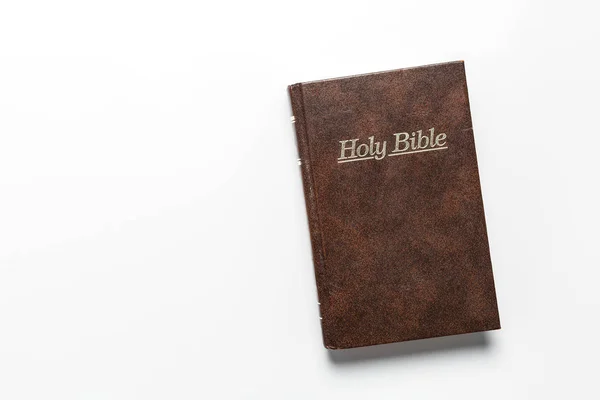 Bible book christian brown on white — Stock Photo, Image