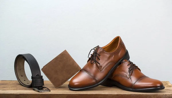 Cinturón Moda Los Hombres Fotwear Zapatos Cuero Los Hombres Estilo — Foto de Stock