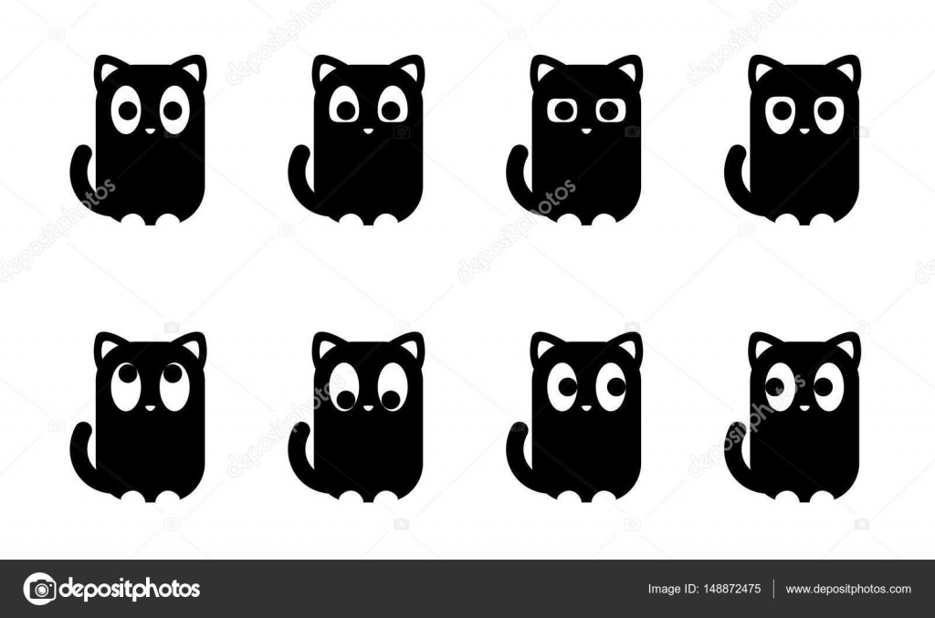 Vector Simple Isolated Cat Icon Stock Illustration - Download