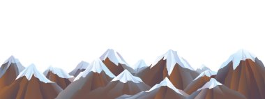 Karla kaplı dağ manzarası. Panoramik kış kabartma, tepeler ve dağlar etekleri. Uygun tasarım için Noel illüstrasyonlar, oyun yerleri, duvar kağıtları, tebrik kartları. İzole vektör