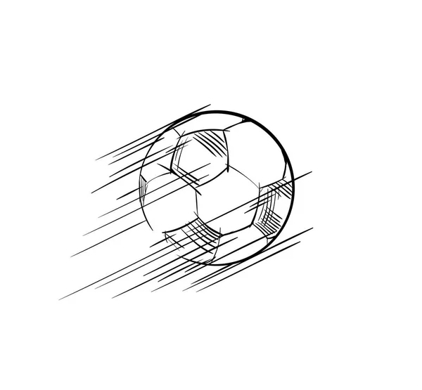 目標は サッカー ボールのアイコンを飛行します 欧州サッカーのロゴ 選手権 スポーツバー スポーツ コンセプトをブロードキャストします ラインとストロークの簡単な図面をスケッチします 得点表の要素です — ストックベクタ