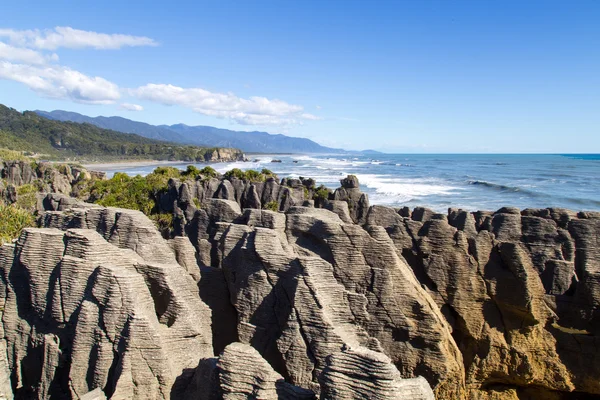 Panqueca Punakaiki rochas na Nova Zelândia — Fotografia de Stock