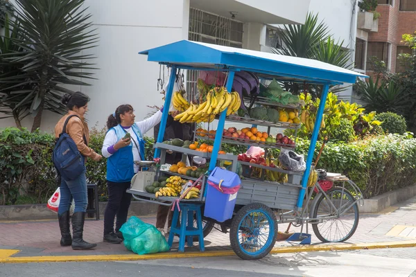 리마, 페루에서 장바구니를 판매 하는 과일 — 스톡 사진