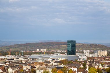 Basel sergi merkezi havadan görünümü