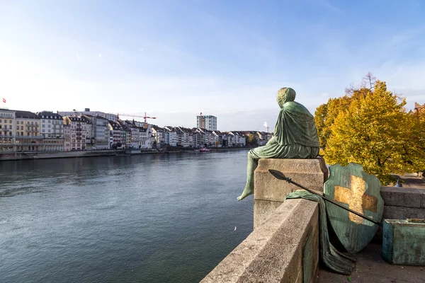 İsviçre, Basel 'deki Helvetia Heykeli — Stok fotoğraf